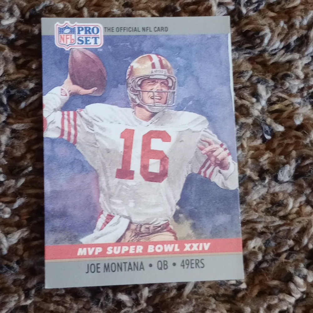 Joe Montana -  MVP Super Bowl XXIV Poster trading card & Steve Bono